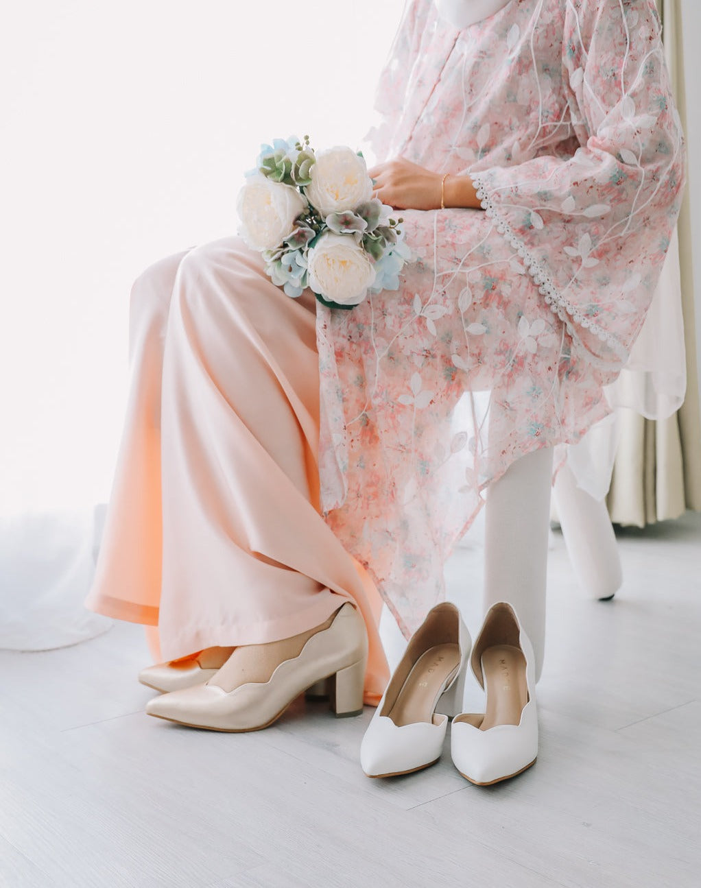 Lily Scallop Block Heel