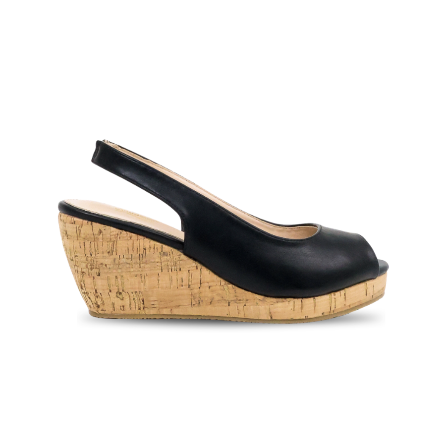 Layka Slingback Peep Toe Wedge