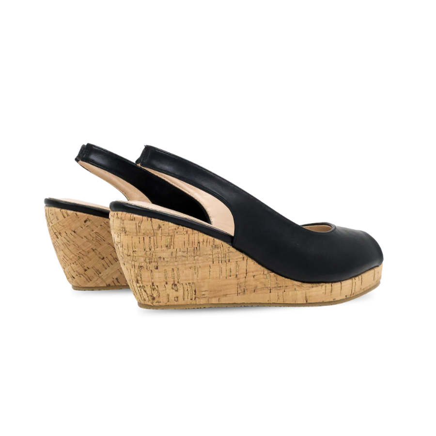 Layka Slingback Peep Toe Wedge