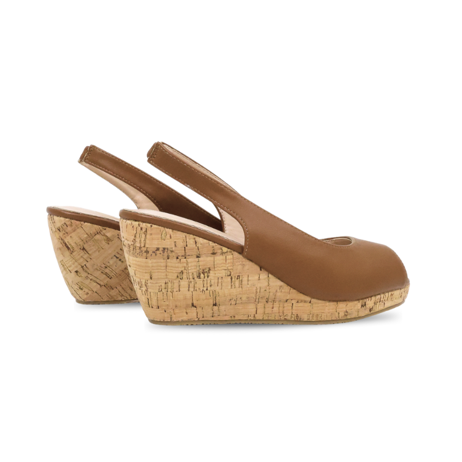 Layka Slingback Peep Toe Wedge