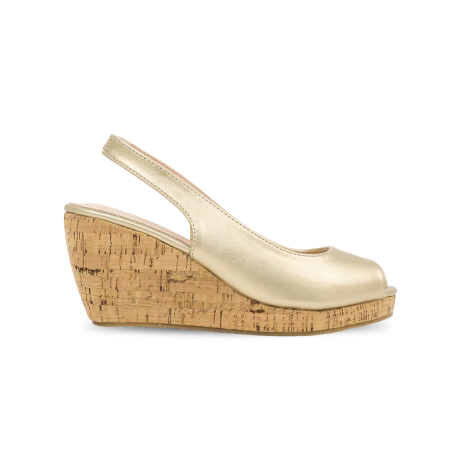 Layka Slingback Peep Toe Wedge