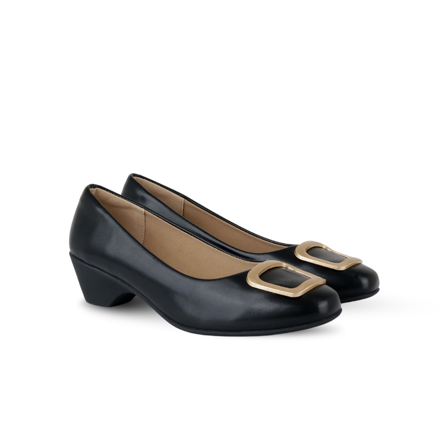 Evana Square Toe Pump Heel