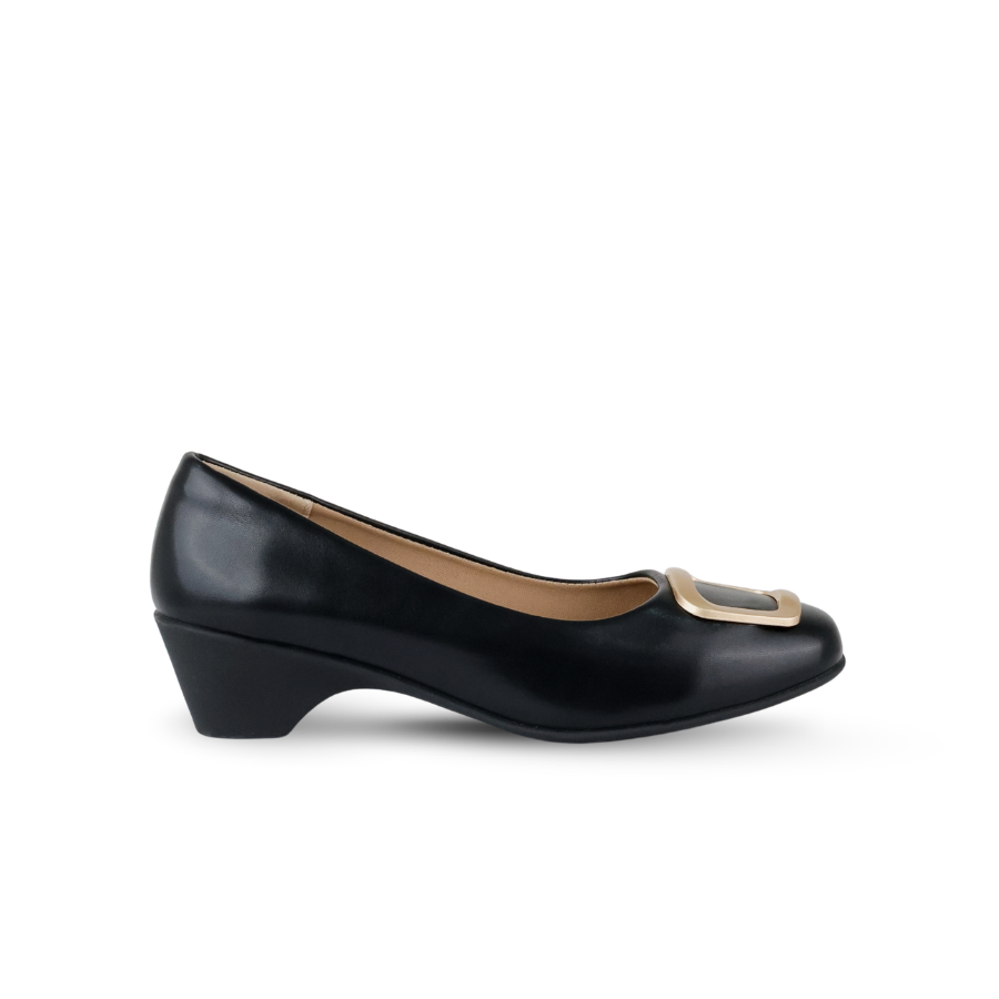 Evana Square Toe Pump Heel
