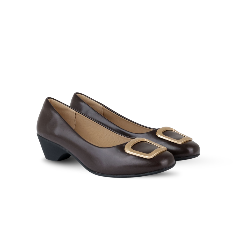 Evana Square Toe Pump Heel