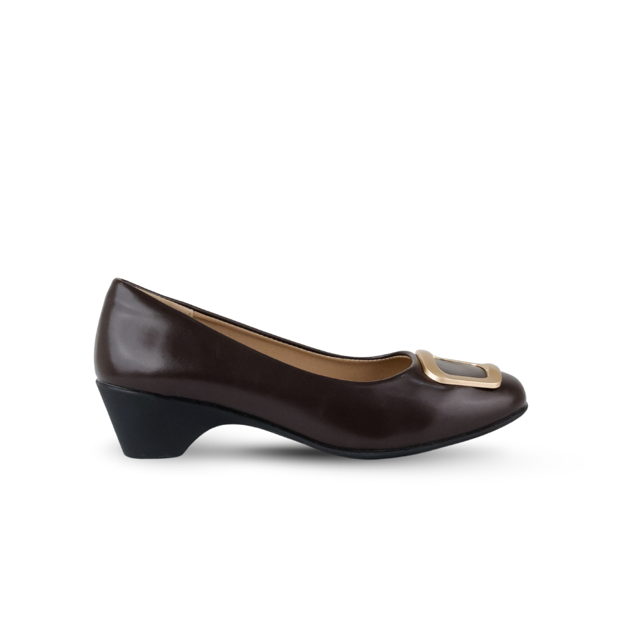 Evana Square Toe Pump Heel