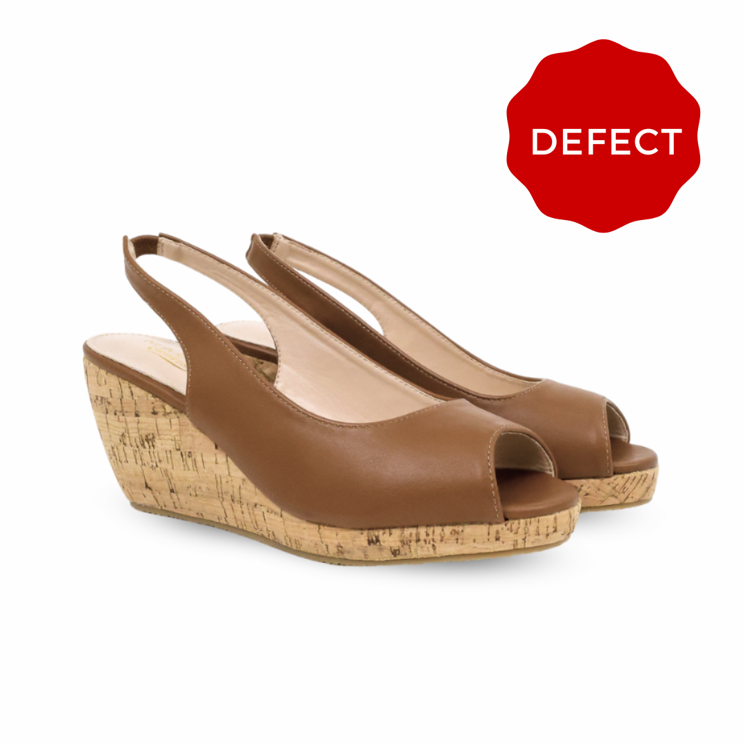 Defect Layka Slingback Peep Toe Wedge