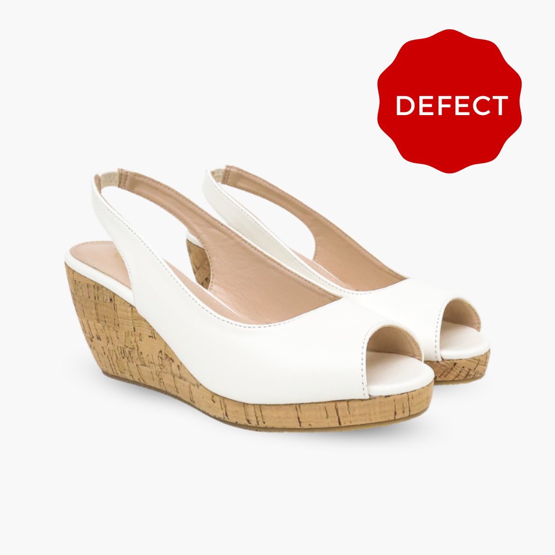 Defect Layka Slingback Peep Toe Wedge