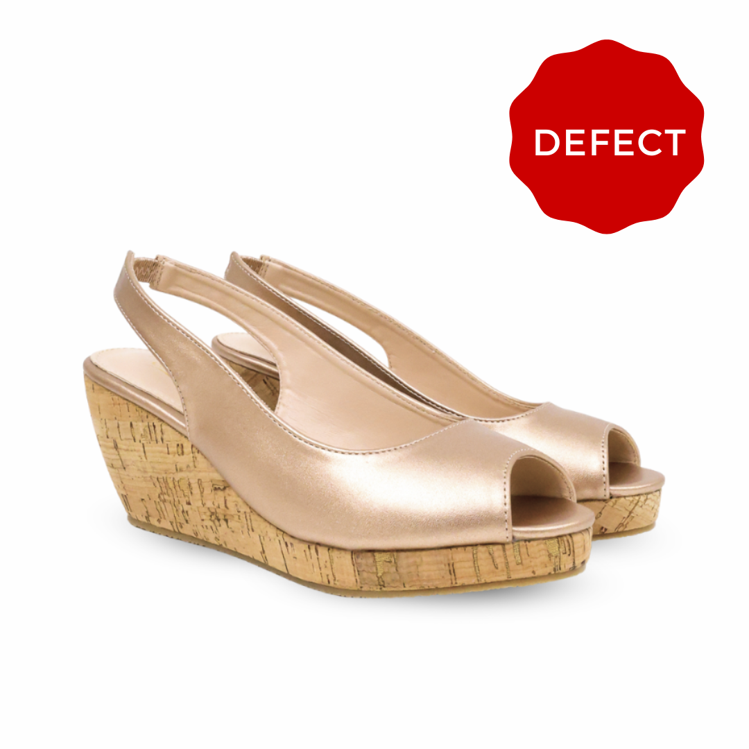 Defect Layka Slingback Peep Toe Wedge