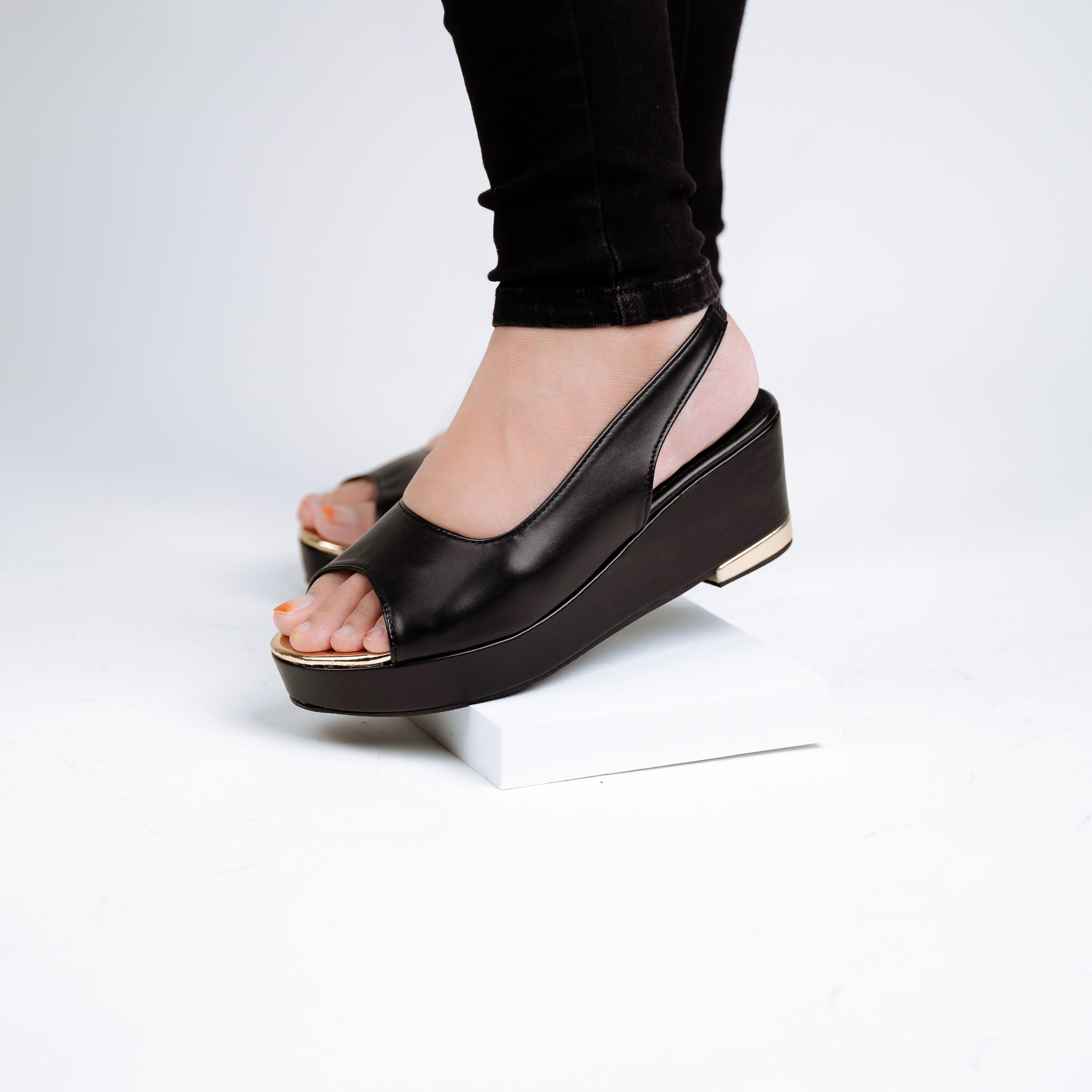 Dhea Slingback Peep Toe Wedge