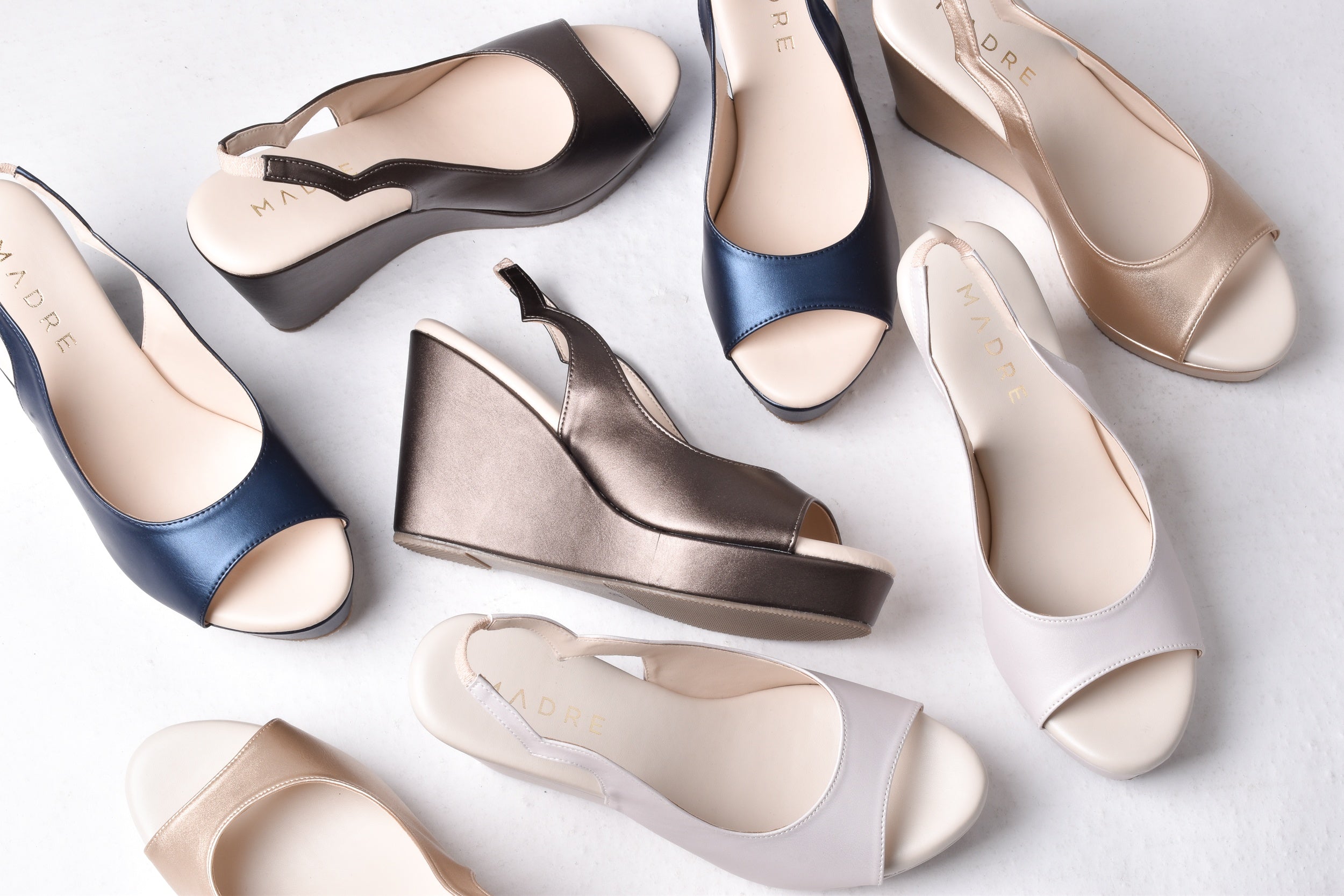 Elina Peep Toe Slingback Wedge