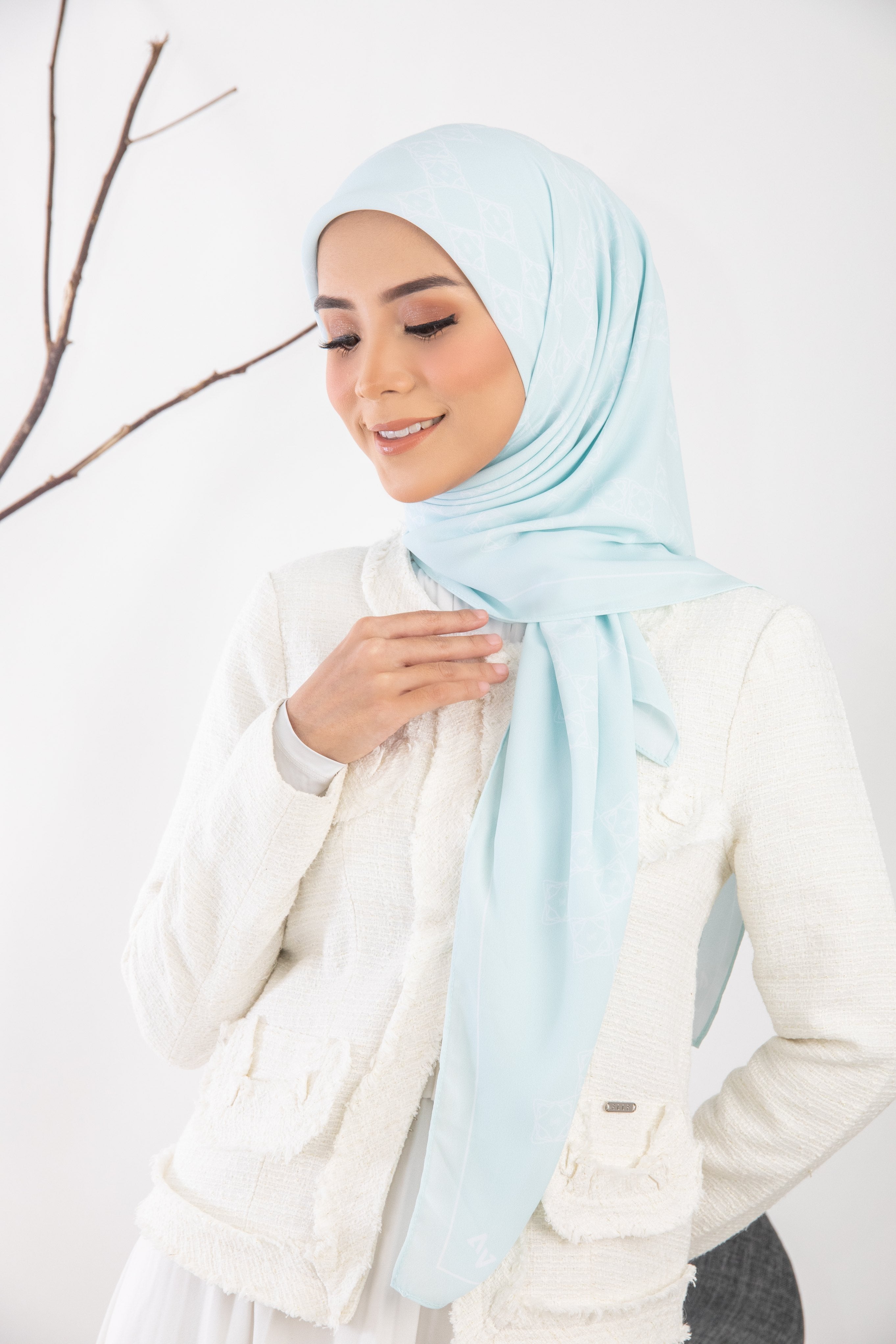 Sofea Square Hijab - Baby Blue