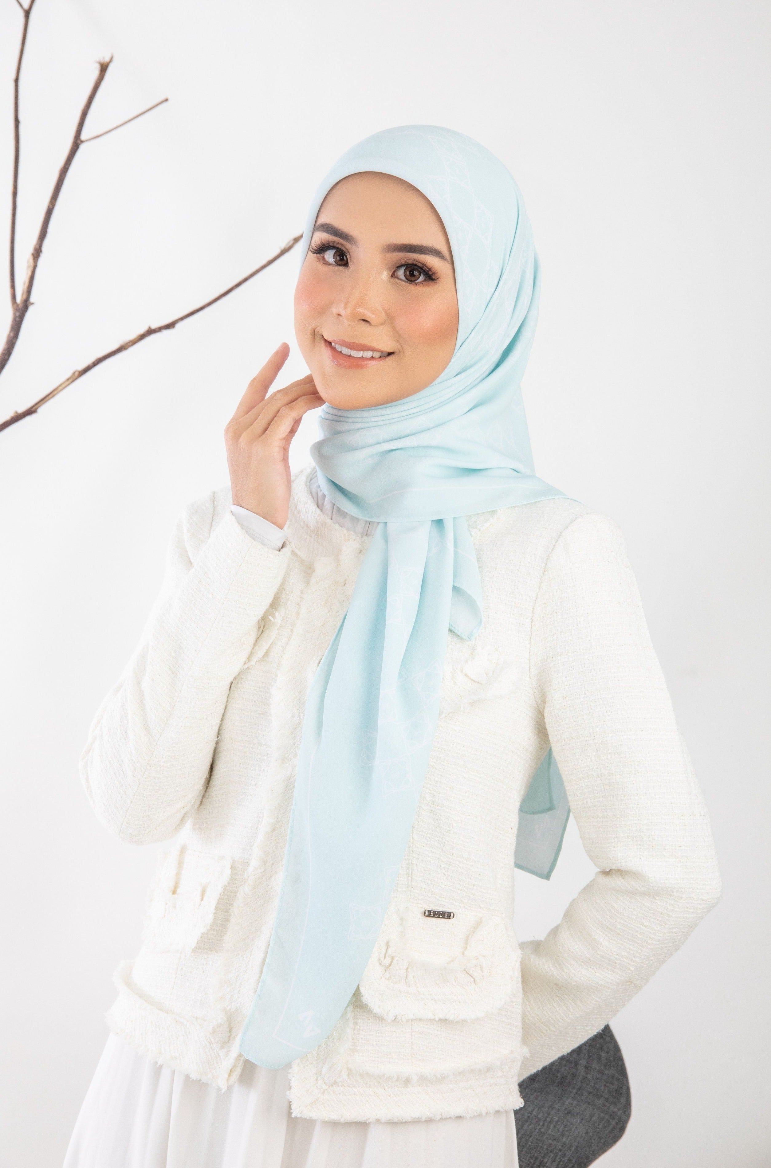 Sofea Square Hijab - Baby Blue