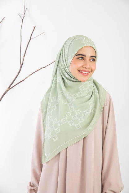 Sofea Square Hijab - Pistachio