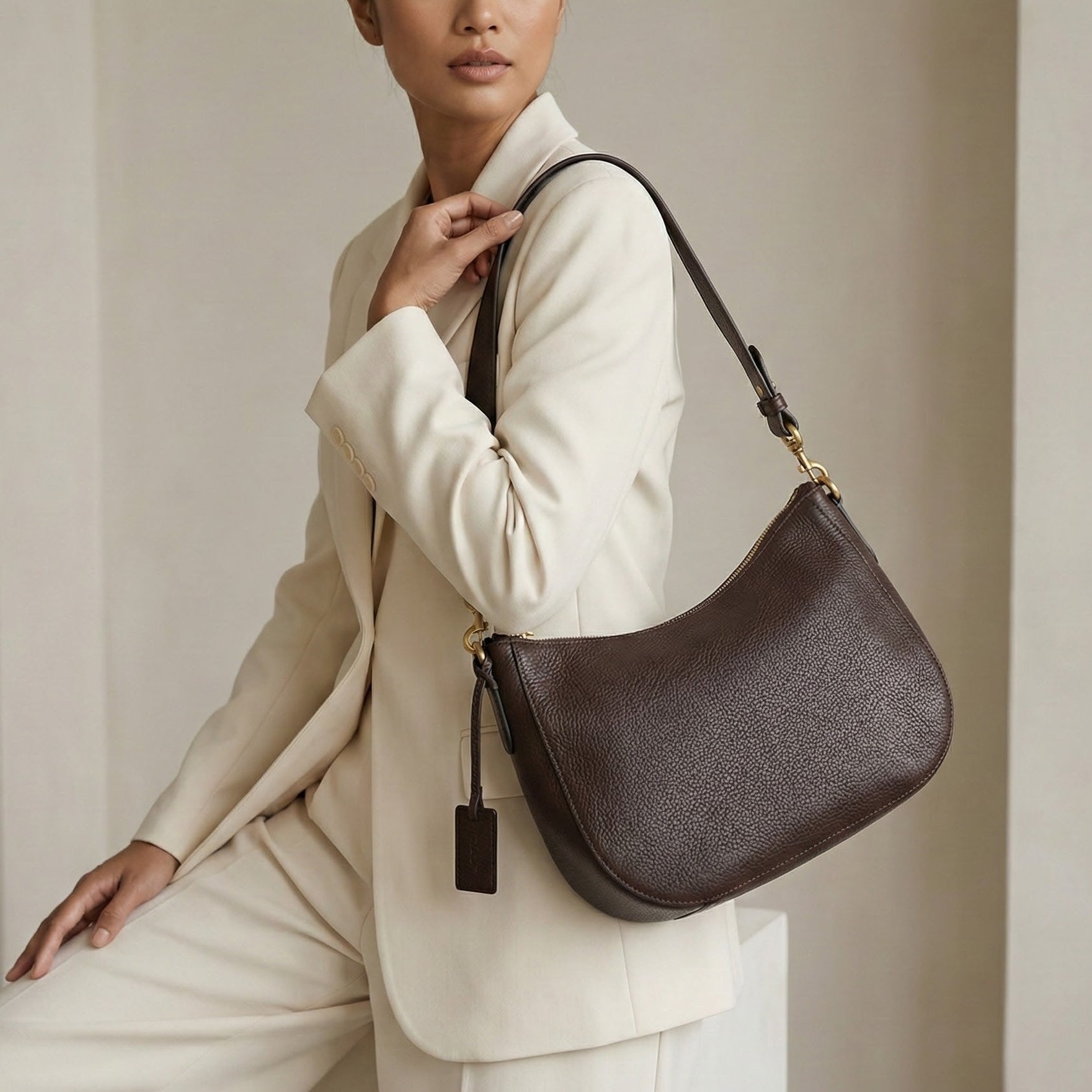 Elara Leather Shoulder Bag by ADRANI