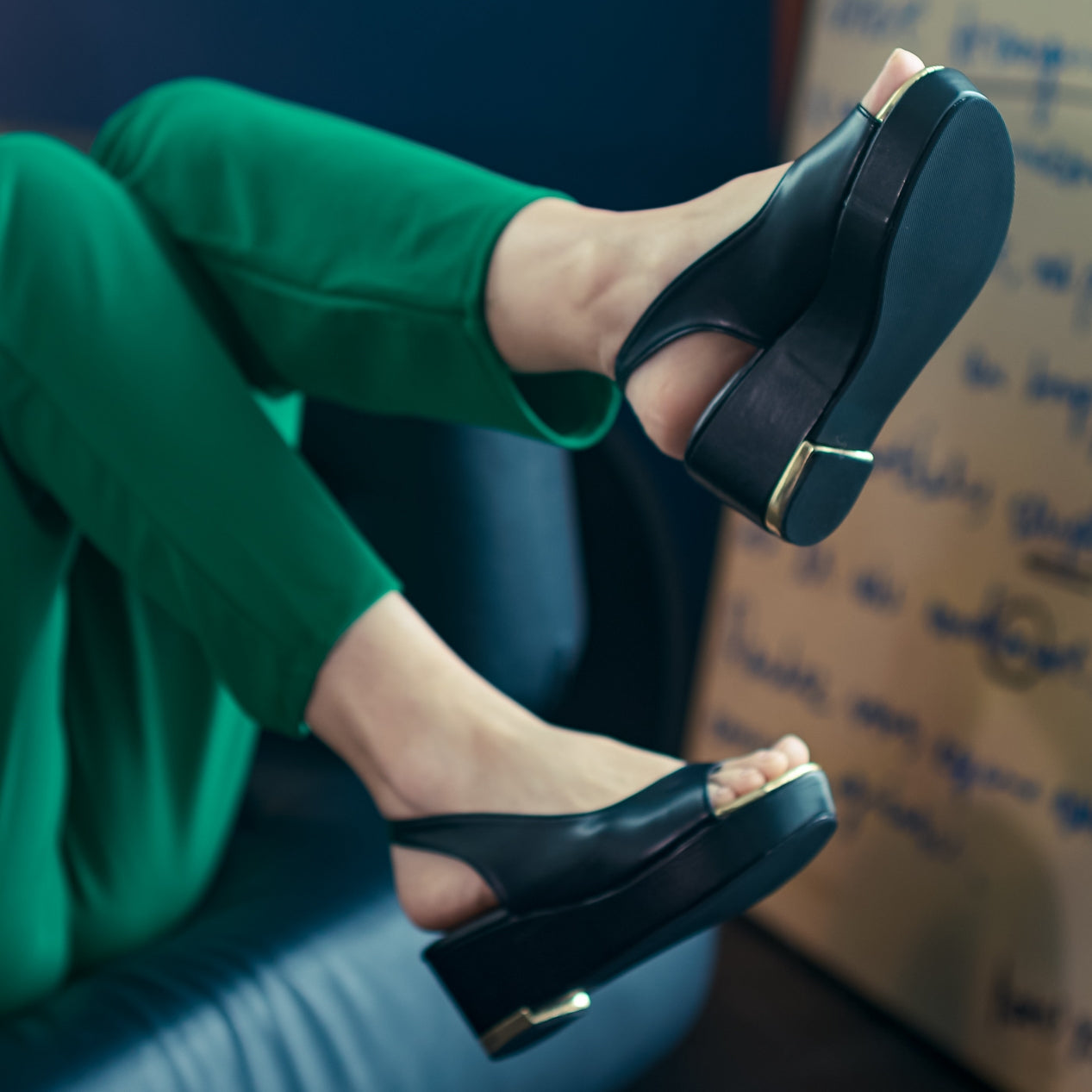 Dhea Slingback Peep Toe Wedge