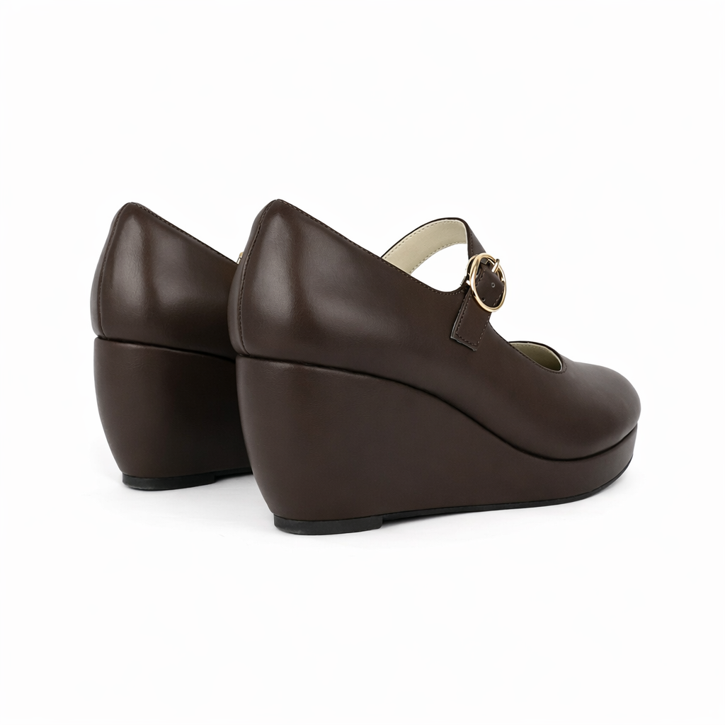 Defect Ruby Mary Jane Buckle Wedge