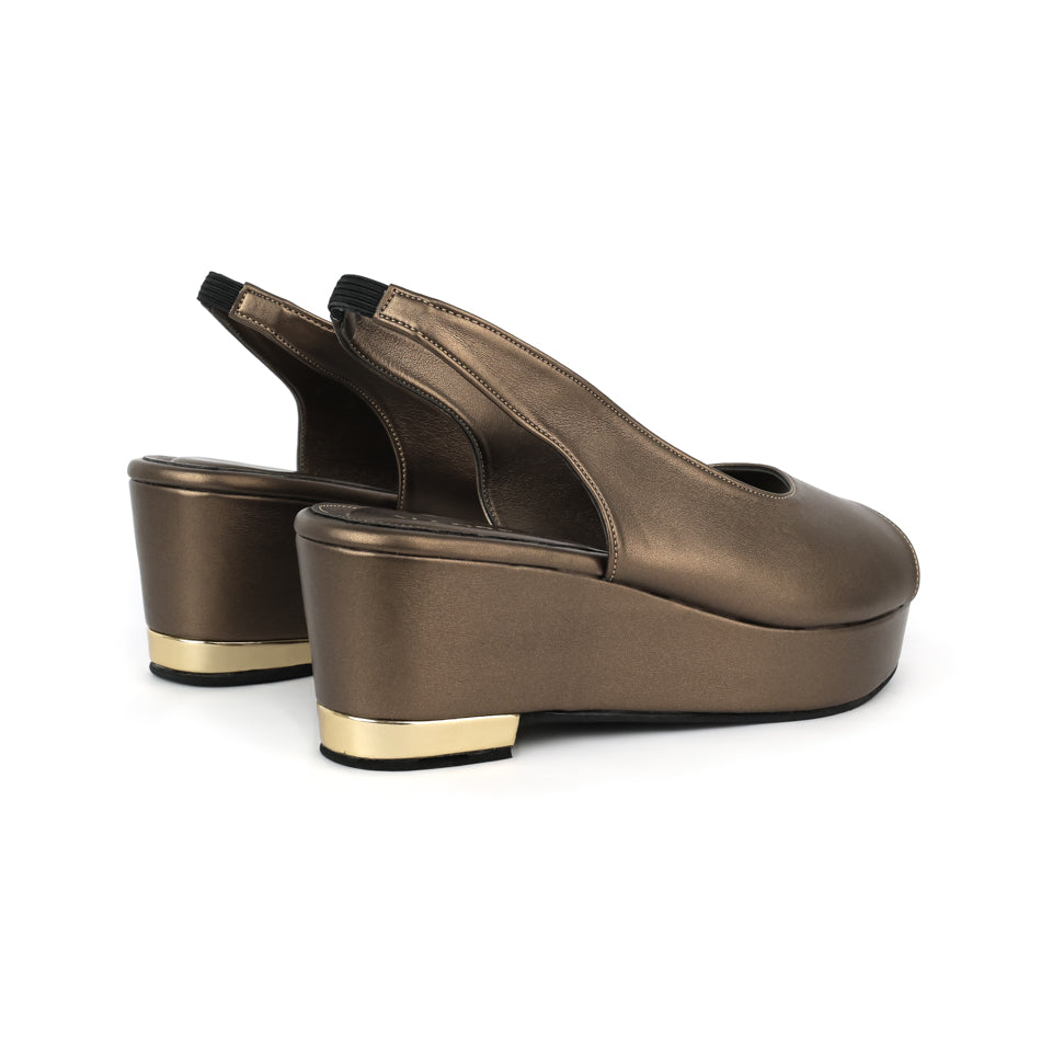 Dhea Slingback Peep Toe Wedge