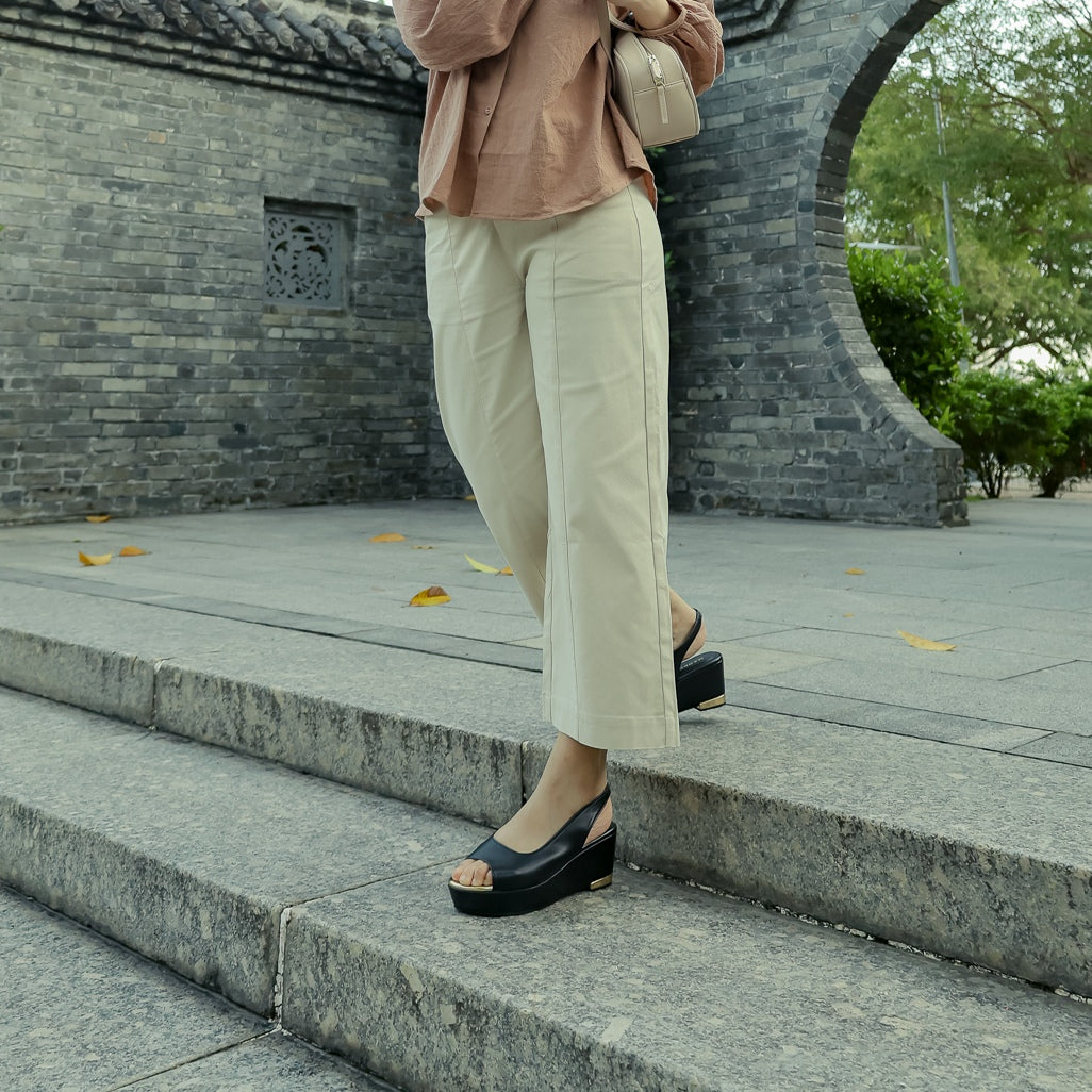 Dhea Slingback Peep Toe Wedge
