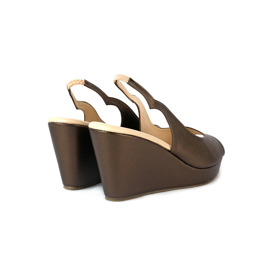 Elina Peep Toe Slingback Wedge