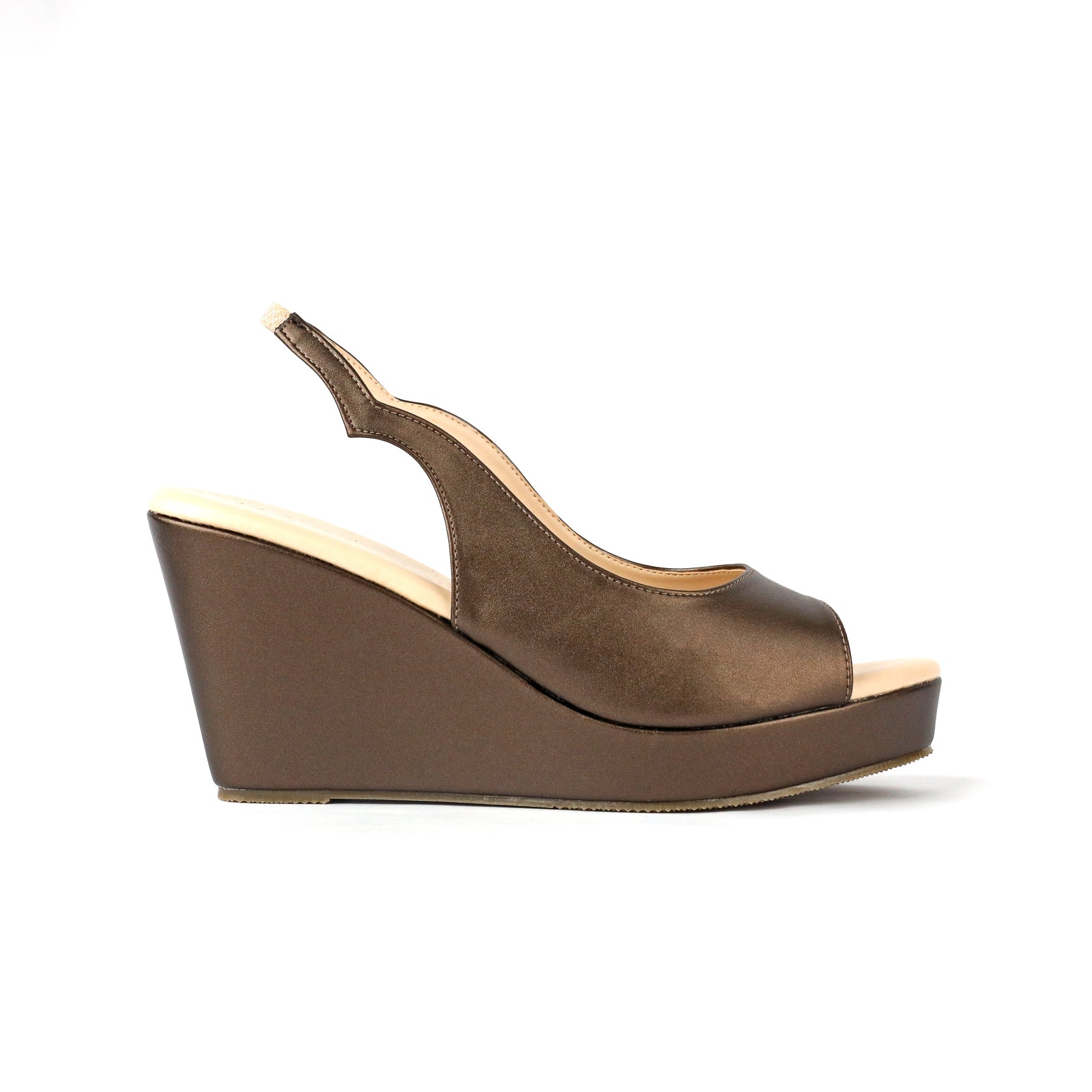 Elina Peep Toe Slingback Wedge