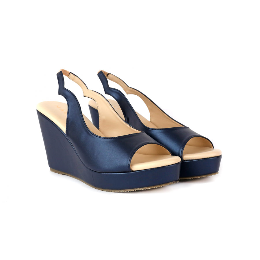 Elina Peep Toe Slingback Wedge