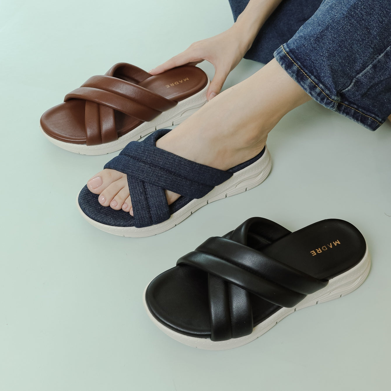 Rika Criss-Cross Cushion Sandal