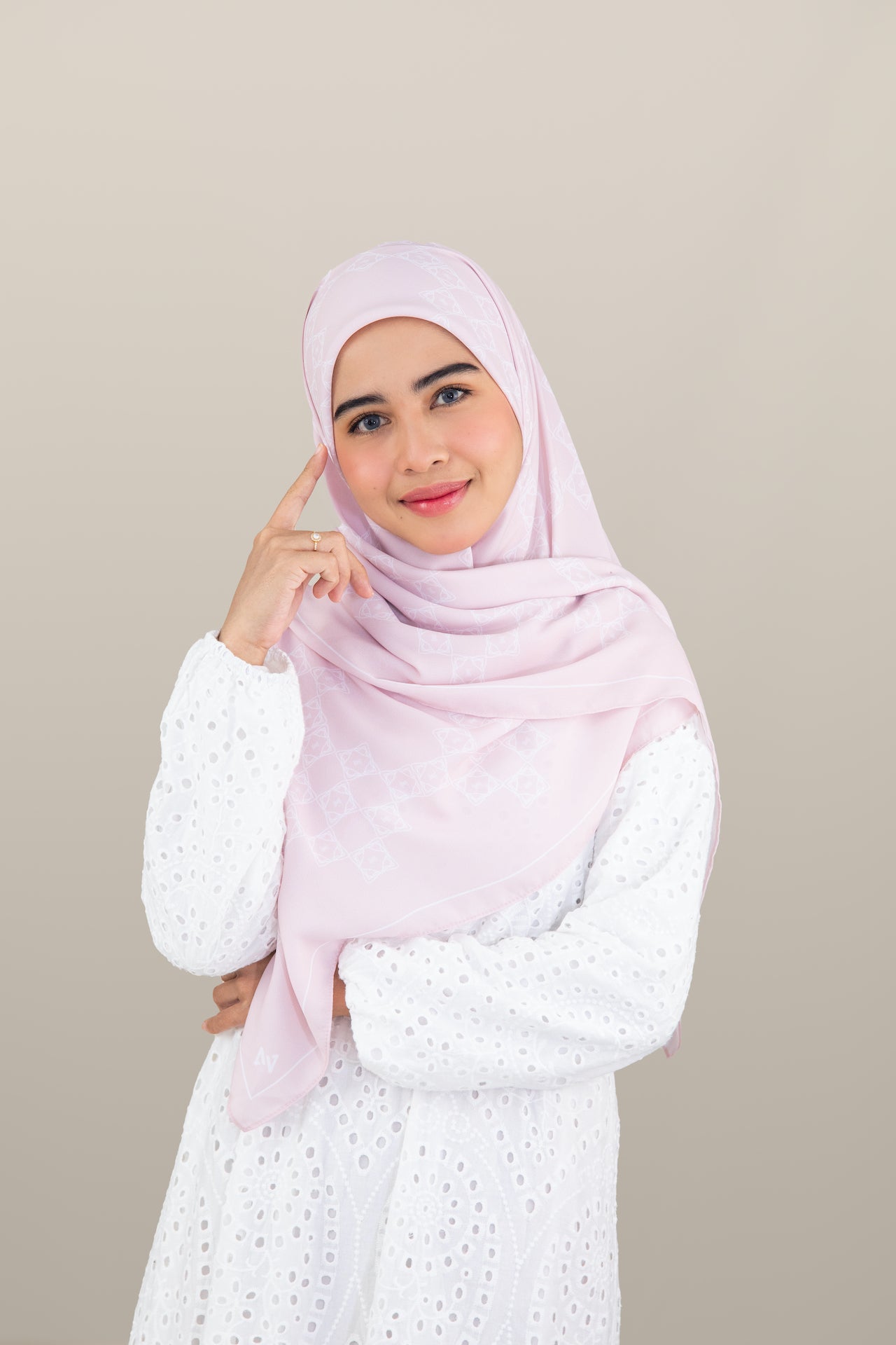 Sofea Square Hijab - Soft Pink
