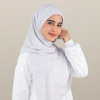 Sofea Square Hijab - Pearl Grey