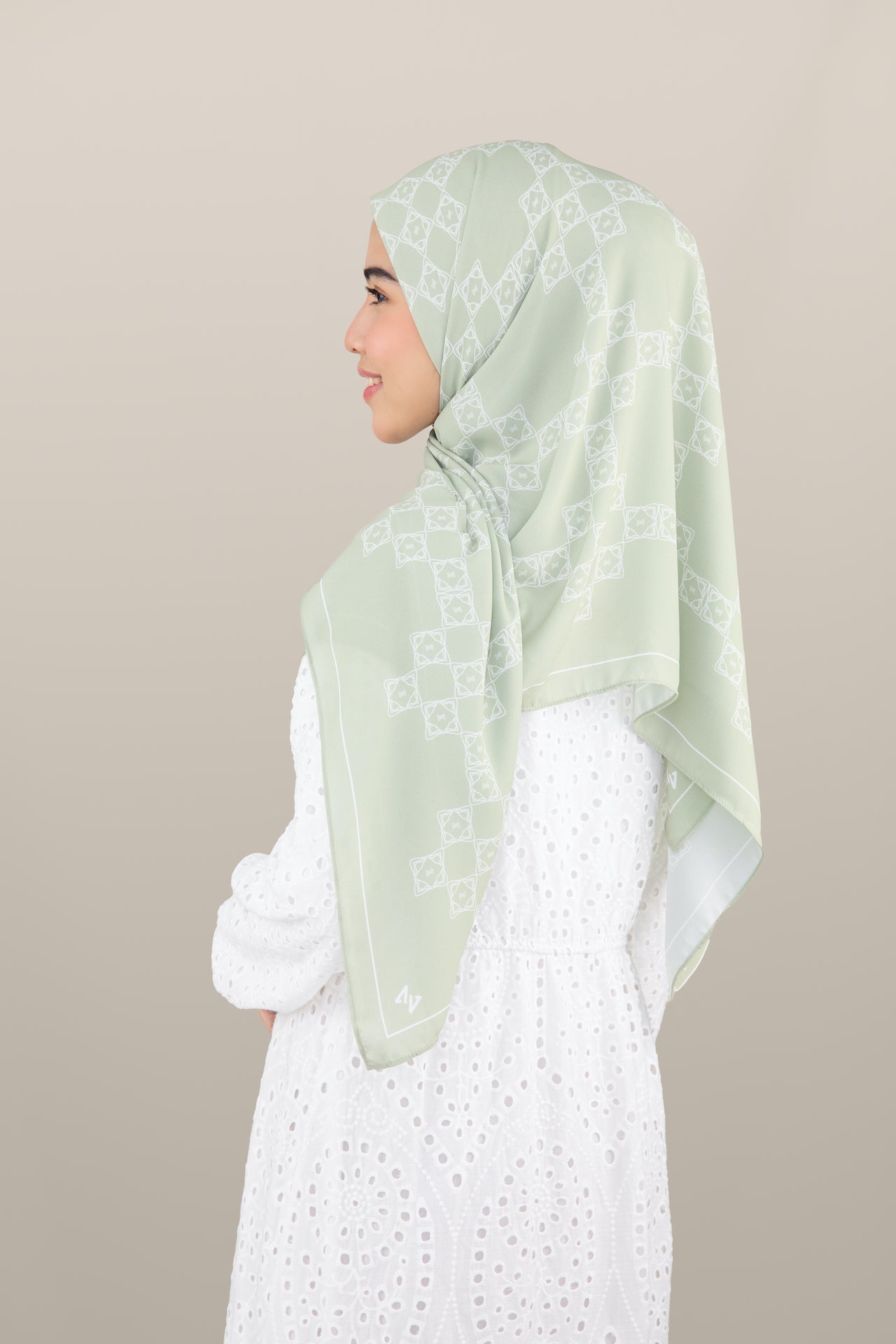 Sofea Square Hijab - Pistachio