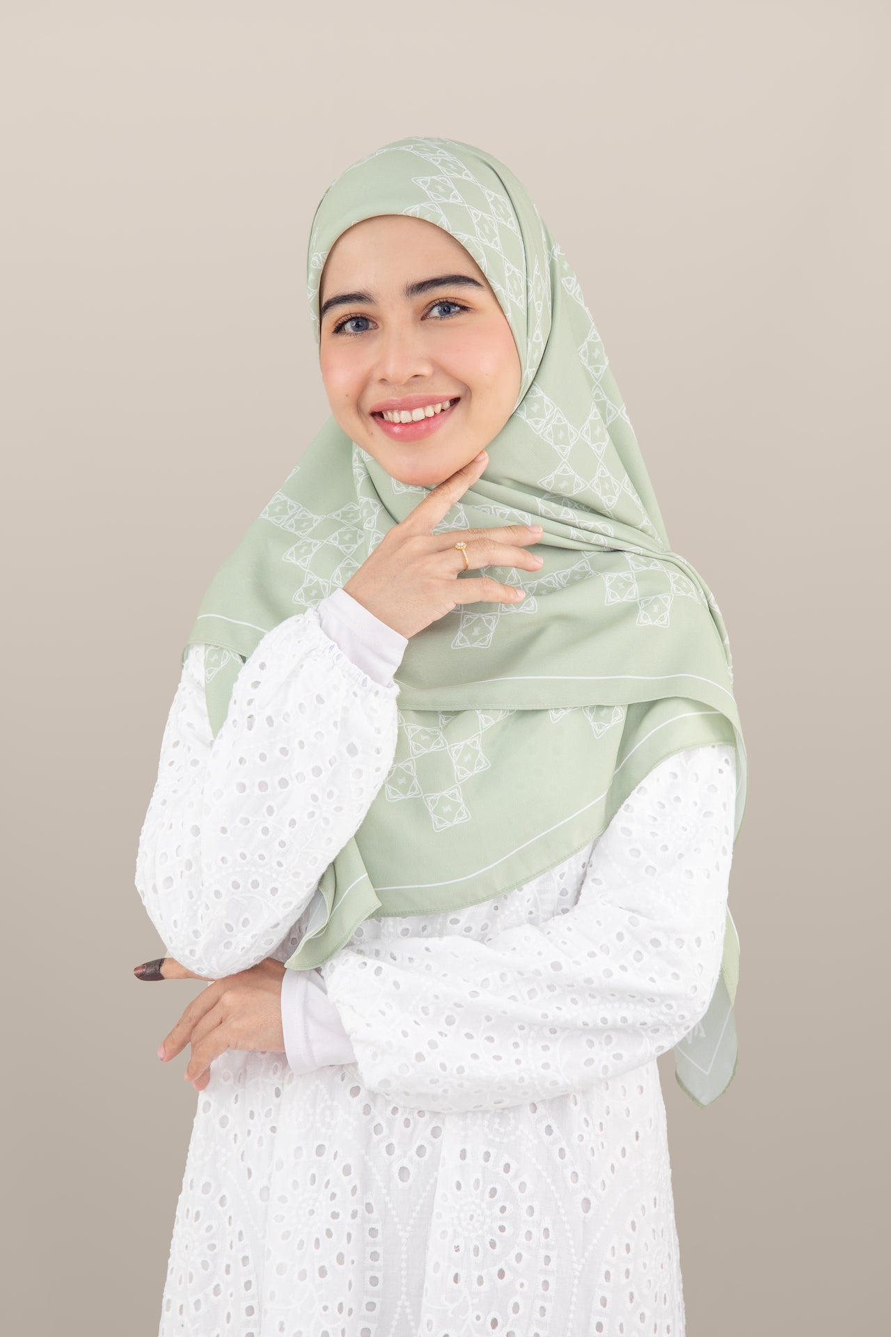 Sofea Square Hijab - Pistachio