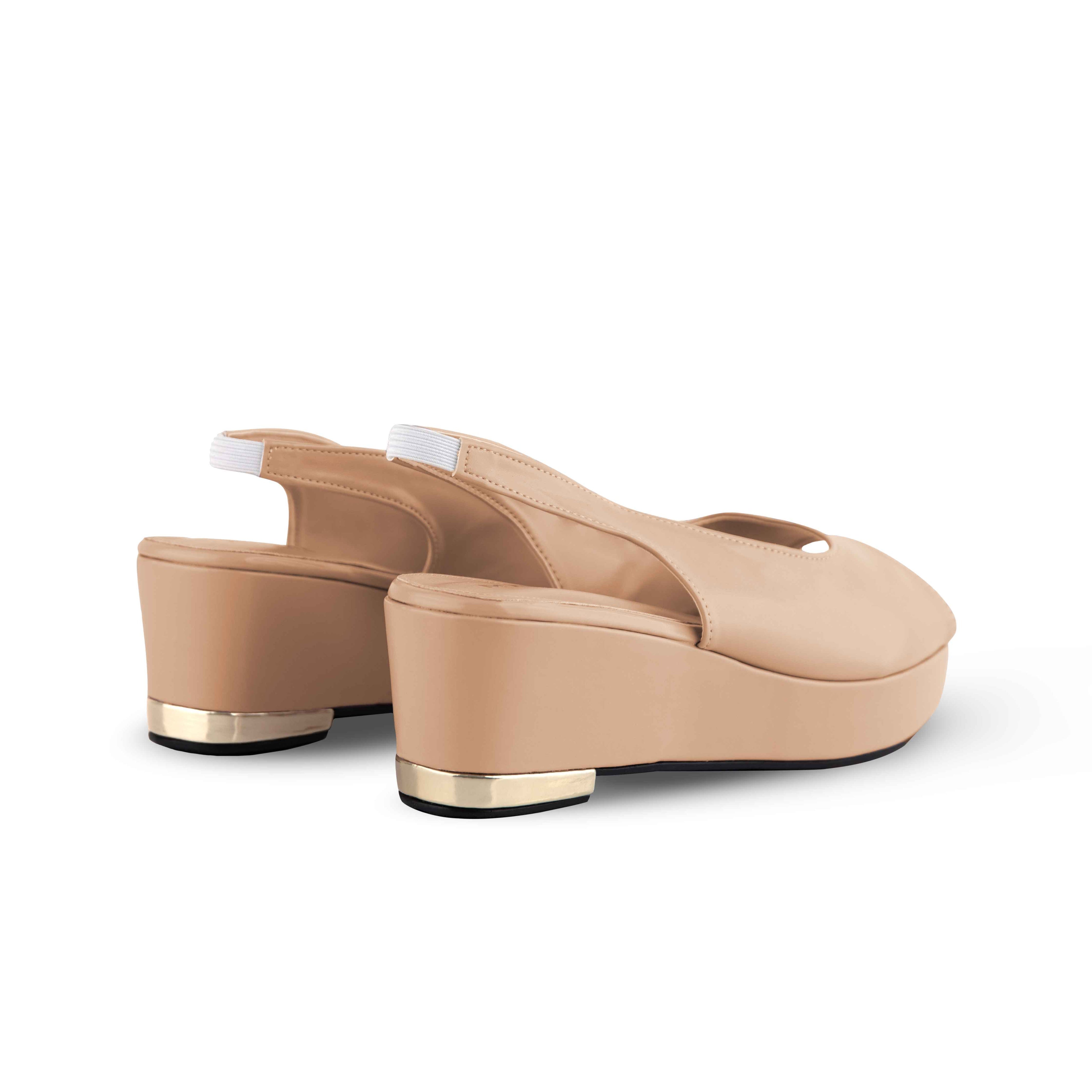 Dhea Slingback Peep Toe Wedge