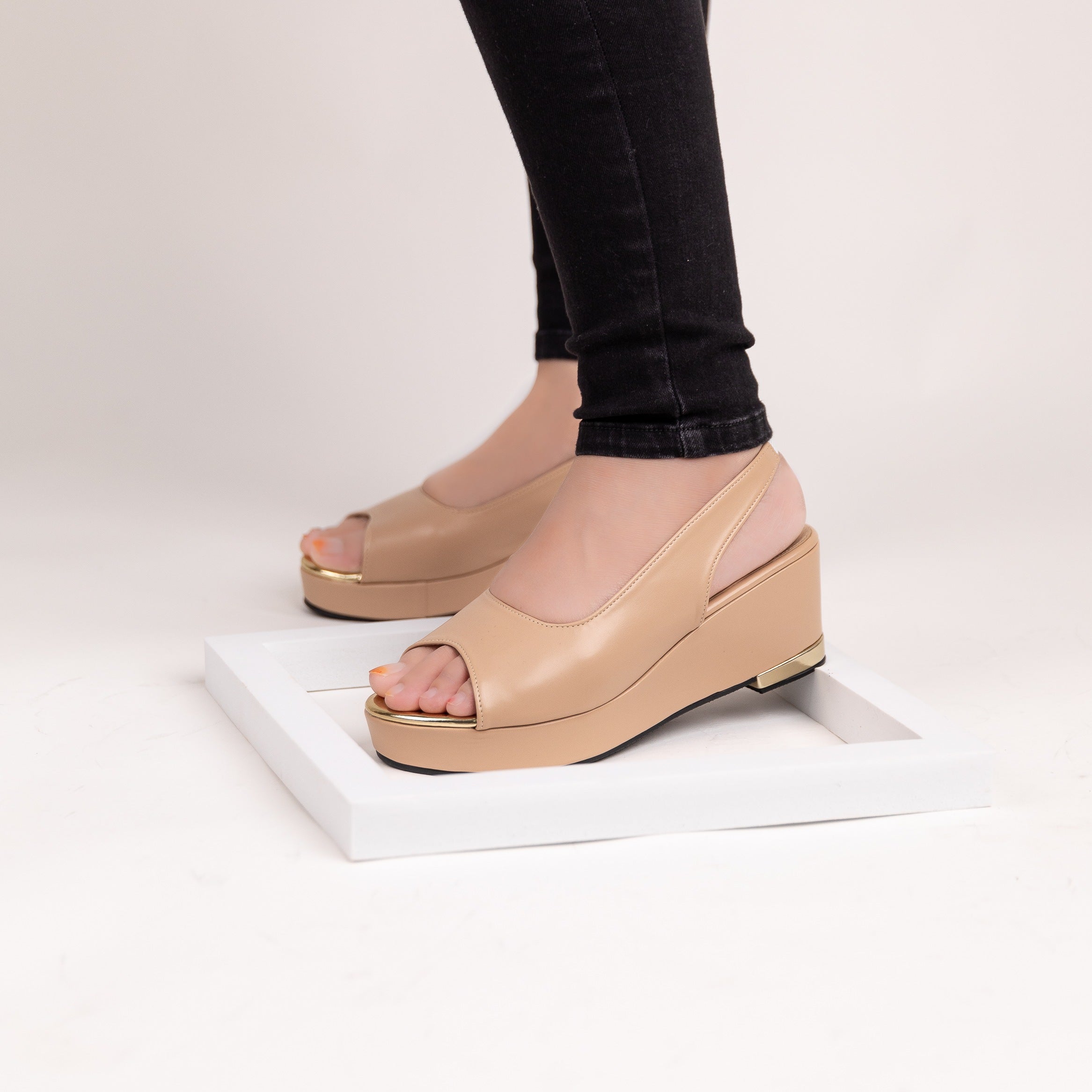 Dhea Slingback Peep Toe Wedge